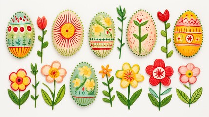 Easter eggs pattern panorama background