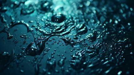 Tranquil Midnight Hues Captured in the Serene Dance of Water Droplets Reflection