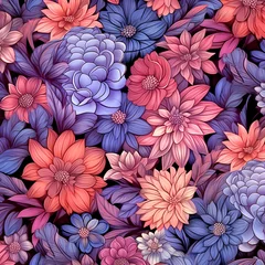 Badezimmer Foto Rückwand floral seamless pattern with different colors of pink © Icon-ikaPro