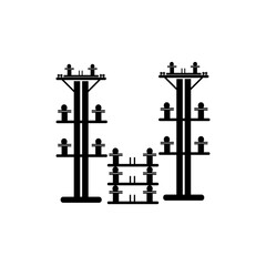 Fototapeta premium electricity pole icon illustration vector image of power pole logo