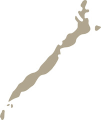doodle freehand drawing of palawan island map.