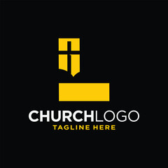 Fototapeta premium Letter L Church Logo Design Template Inspiration, Vector Illustration.