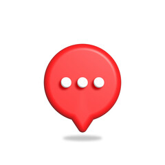 3D Chat bubble talk icon red color