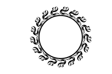 Circle Monogram Frame Border With Transparent Background