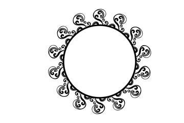 Circle Monogram Frame Border With Transparent Background