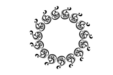 Circle Monogram Frame Border With Transparent Background