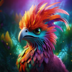 Mystical Creature: A Colorful Stunning Mythical Animal, Ideal for Screensavers and Desktop Backgrounds