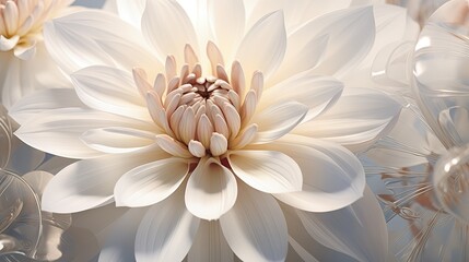  a close up of a white flower with a lot of petals in the middle of the petals and petals in the middle of the petals.  generative ai