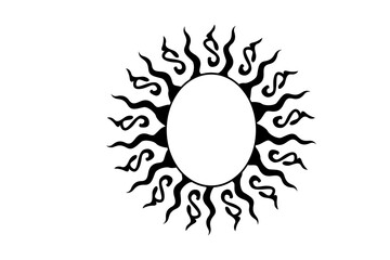 Circle Monogram Frame Border With Transparent Background