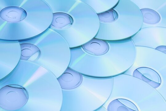 Compact Discs computer equipment on the desk