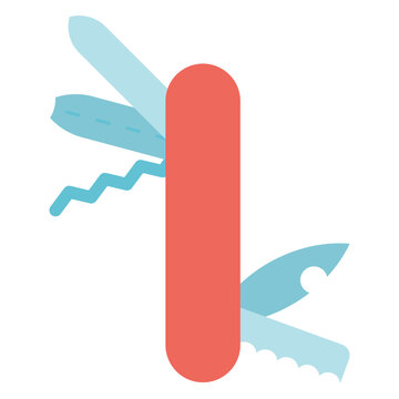 red swiss army knife with blue tools clip art preview