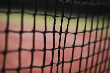 Classic sport tennis net on cort