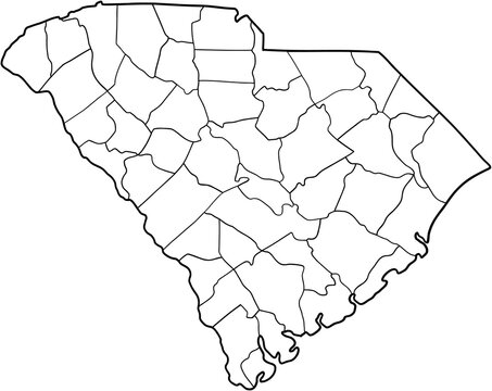 doodle freehand drawing of south carolina state map.