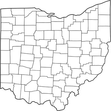 doodle freehand drawing of ohio state map.