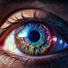 The All-Seeing Eye: Extremely Colorful and Dynamic, Perfect for Screensavers and Desktop Backgrounds, Volumetric Lighting
