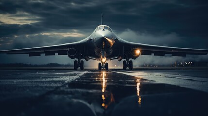 strategic bomber on the runway