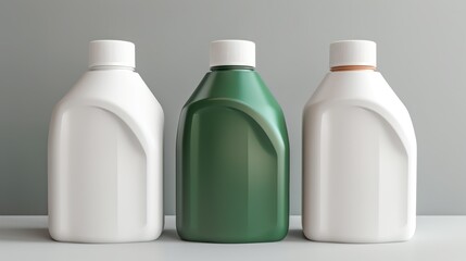 Photo of eco-friendly cleaning detergent bottles - obrazy, fototapety, plakaty