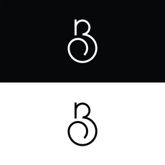 creative letter B initial line logo design © kura