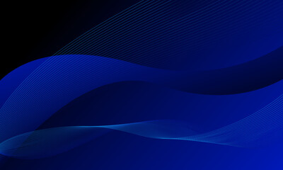 blue lines wave curve abstract with smooth gradient background