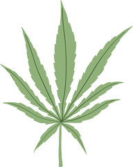 Simplicity cannabis leaf freehand drawing