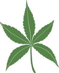 Simplicity cannabis leaf freehand drawing