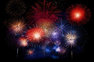 Explosions of Light and Color Illuminate the Night Sky Created With Generative AI Technology