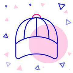Line Baseball cap icon isolated on white background. Sport equipment. Sports uniform. Colorful outline concept. Vector