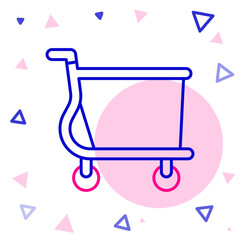 Line Shopping cart icon isolated on white background. Online buying concept. Delivery service sign. Supermarket basket symbol. Colorful outline concept. Vector