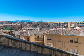 Aerial view of the city of Segovia, Spain