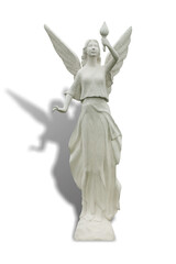 statue angel isolated on white background with clipping path.