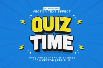 Fotobehang Editable text effect Quiz Time 3d Cartoon template style premium vector © Hasbi Creative