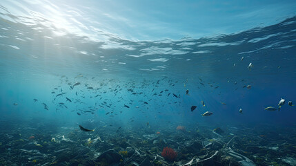 Fototapeta na wymiar Ocean Pollution: The Impact of Waste in the Sea