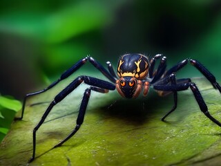 Fototapeta premium Whispers of Spooky Gossamer Reflects the ethereal beauty of a fine spider silk strand in macro detail by AI