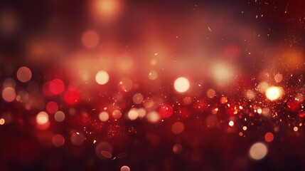 Abstract de-focused blurred bokeh background red garnet color. Winter background. New Year and Christmas concept - obrazy, fototapety, plakaty