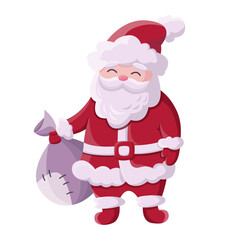santa claus with a bag vector illustration 