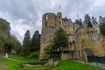 Fototapeta na wymiar Ruin of the castle Beaufort near the village Echternach at Luxembourg