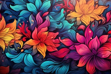 creative pattern of colorful abstract floral background