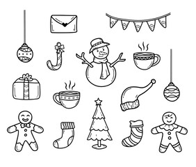 Christmas line art doodle