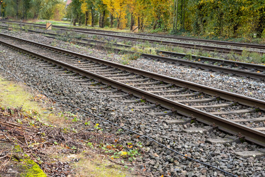 railroad tracks in the countryside
