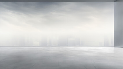 Cloud haze in a large room of a skyscraper,Generated by AI