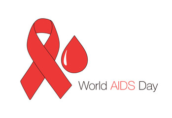 AIDS. Blood. A drop. Color vector - obrazy, fototapety, plakaty