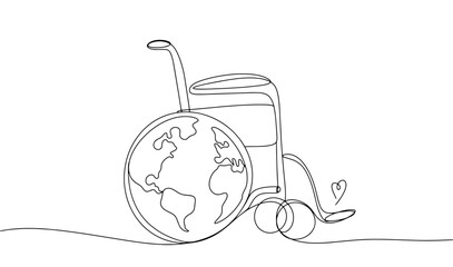 Disabled carriage. Earth. One line