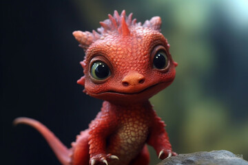 Obraz premium Delight in the charm of a small dragon toy, a funny companion for moments of enchantment and play. Ai generated