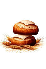 Generative AI illustration of homemade bread