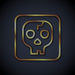 Gold line Archeology icon isolated on black background. Vector