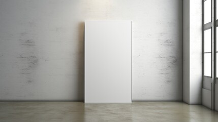 White canvas leaning wall near window ai generated frame mockup minimal