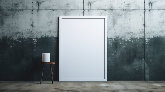 Basement art studio ai generated frame mockup minimal