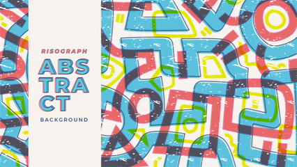 Colorful Abstract Background with Risograph Style