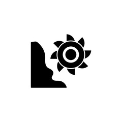 mining saw concept line icon. Simple element illustration. mining saw concept outline symbol design.