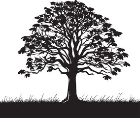 Chestnut Tree Silhouettes EPS  Vector Chestnut Clipart  Chestnut Collection